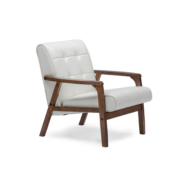 Baxton Studio Mid-Century Masterpieces Club Chair - White 115-6236
